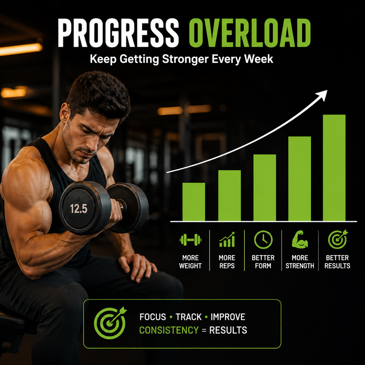 Tracking progressive overload log for bodybuilding results