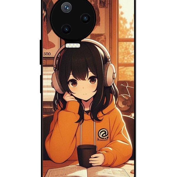 Infinix Note 12 Pro 4G | 2D Metal Case | Cute Girl Listening Music | LC170