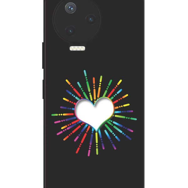 Infinix Note 12 Pro 4G | 2D Metal Case | Colourful Heart On Black | LC170