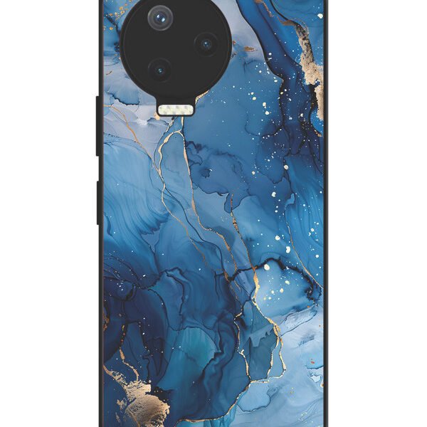 Infinix Note 12 Pro 4G | 2D Metal Case | Oceanic Pattern With Golden Sprinkles | LC170