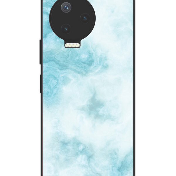Infinix Note 12 Pro 4G | 2D Metal Case | Light Blue With White Ocean Marble | LC170