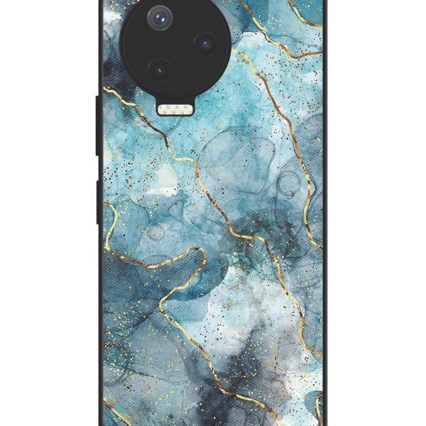Infinix Note 12 Pro 4G | 2D Metal Case | Oceanic Golden Strip Marble | LC170