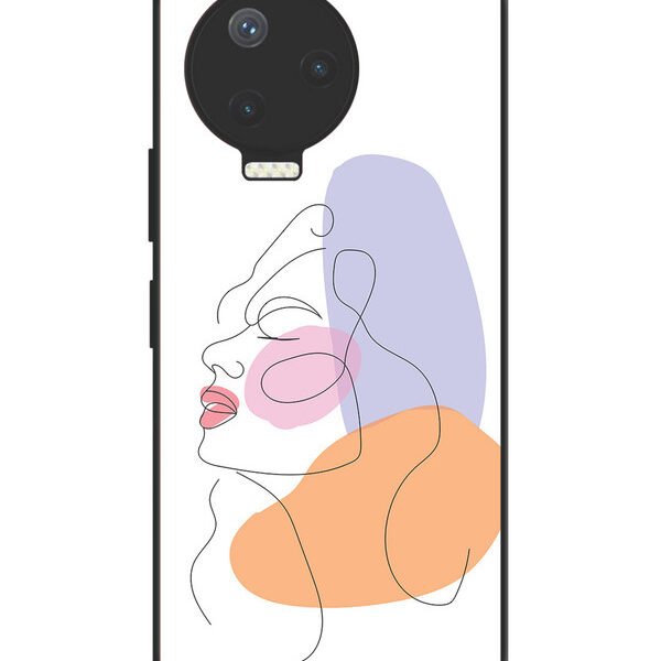 Infinix Note 12 Pro 4G | 2D Metal Case | Line Art Girl Face | LC170