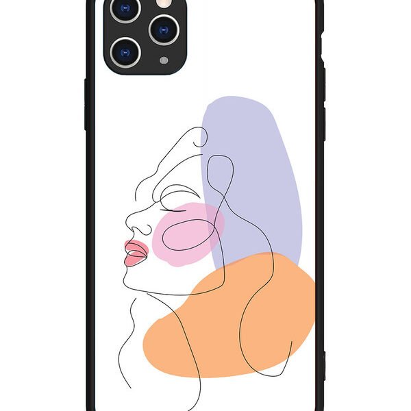 iPhone 11 Pro Max | 2D Metal | Line Art Girl Face | LC079
