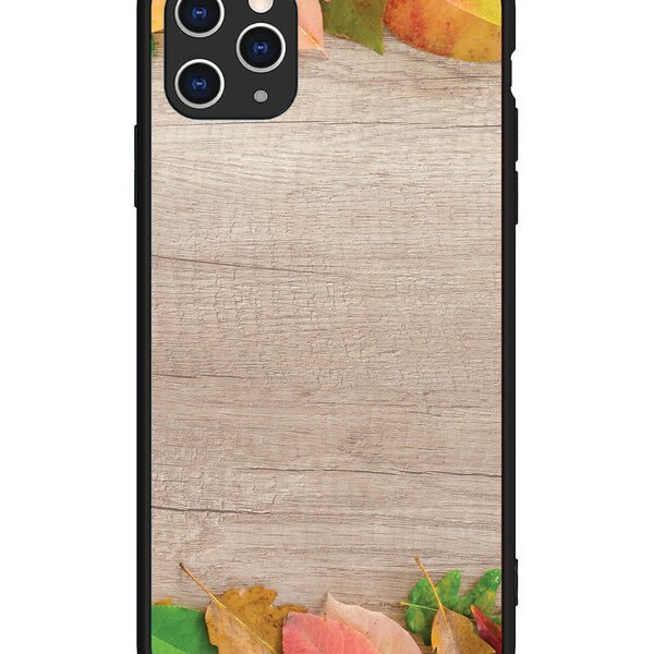 iPhone 11 Pro Max | 2D Metal | Autumn Leafs On Wooden Table | LC079