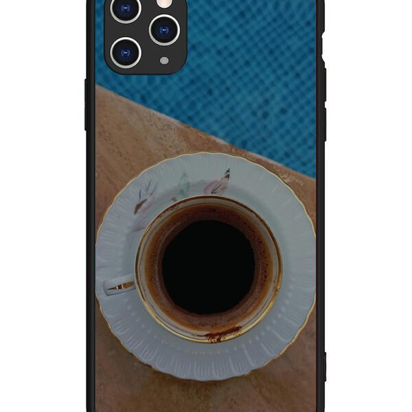 iPhone 11 Pro Max | 2D Metal | Black Tea Cup Saucer | LC079