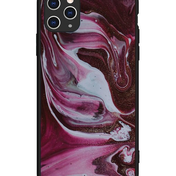 iPhone 11 Pro Max | 2D Metal | Pink And Golden Marble | LC079