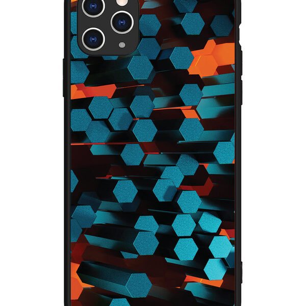 iPhone 11 Pro Max | 2D Metal | Hexagon 3D Abstract | LC079