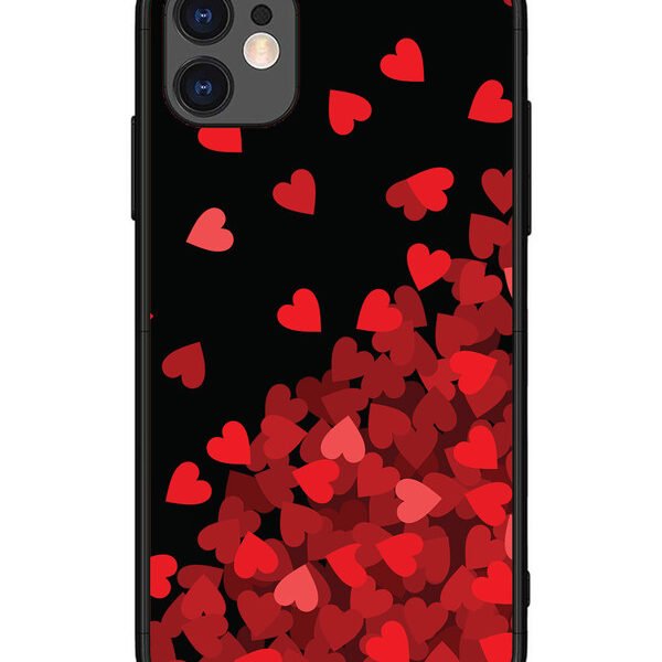 iPhone 11 | 2D Metal | Red Hearts | LC067