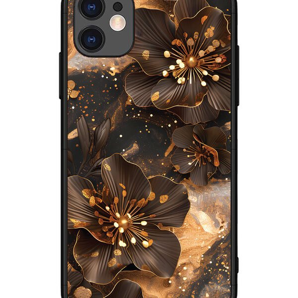 iPhone 11 | 2D Metal | Golden Flowars | LC067