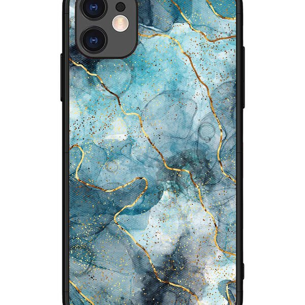 iPhone 11 | 2D Metal | Oceanic Golden Strip Marble | LC067