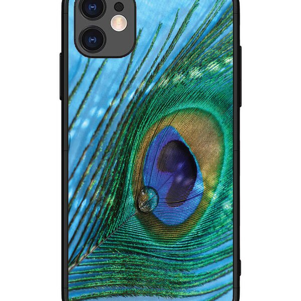 iPhone 11 | 2D Metal | A drop on Peacock Feather | LC067