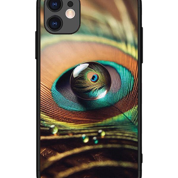iPhone 11 | 2D Metal | Water Drop On Peacock Feather | LC067