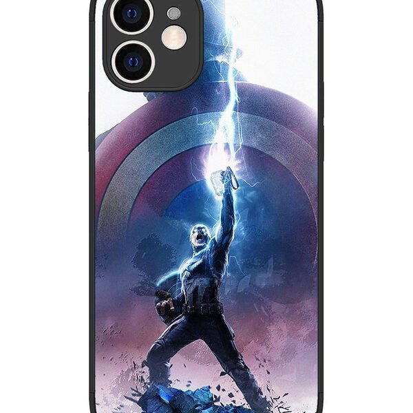 iPhone 12 | 2D Metal | captain-america-thor-hammer-lightning | LC075
