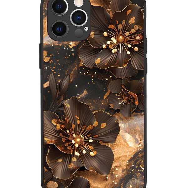 iPhone 12 Pro | 2D Metal | Golden Flowars | LC069