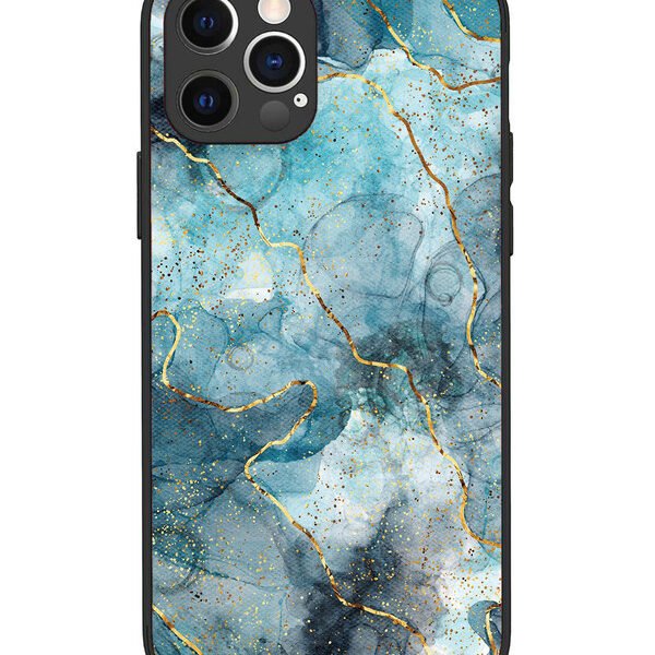 iPhone 12 Pro | 2D Metal | Oceanic Golden Strip Marble | LC069