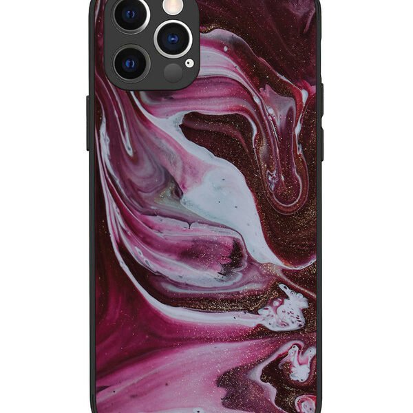 iPhone 12 Pro | 2D Metal | Pink And Golden Marble | LC069