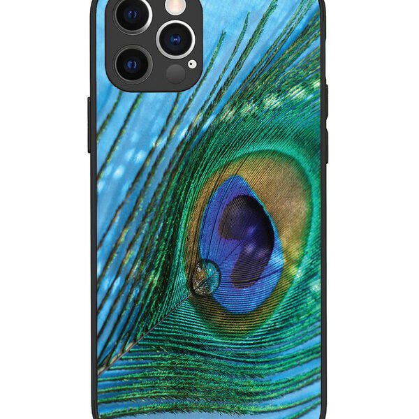 iPhone 12 Pro | 2D Metal | A drop on Peacock Feather | LC069
