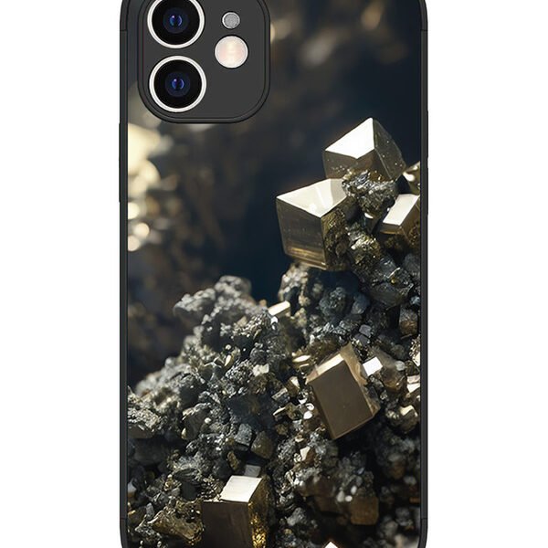 iPhone 12 | 2D Metal | Gold Crystals | LC075