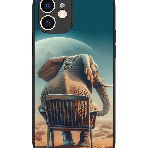 iPhone 12 | 2D Metal | Baby Elephant om chair | LC075