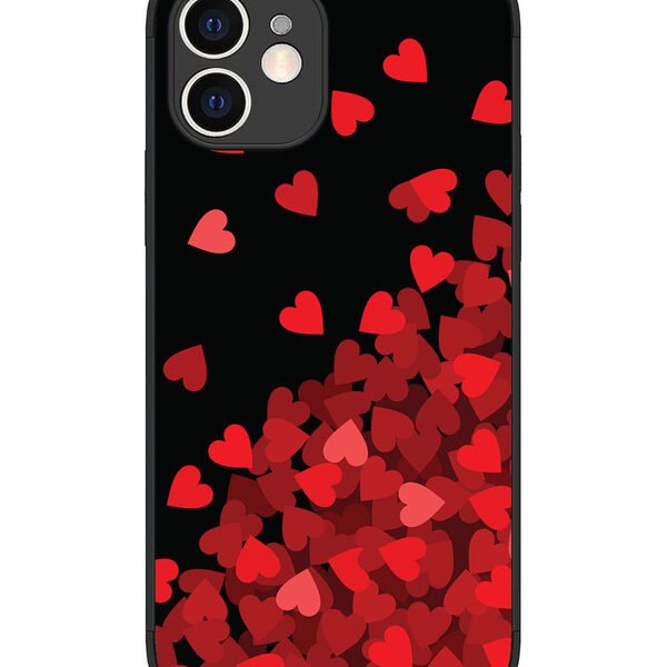 iPhone 12 | 2D Metal | Red Hearts | LC075