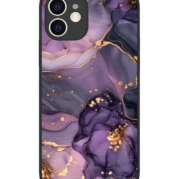 iPhone 12 | 2D Metal | Royal Orchid Theme Marble | LC075