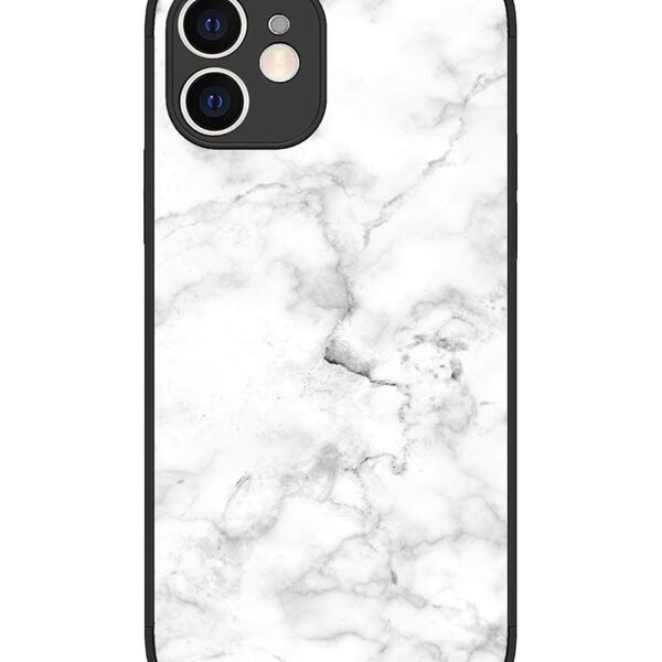 iPhone 12 | 2D Metal | White Marble | LC075