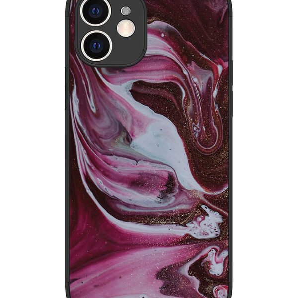 iPhone 12 | 2D Metal | Pink And Golden Marble | LC075