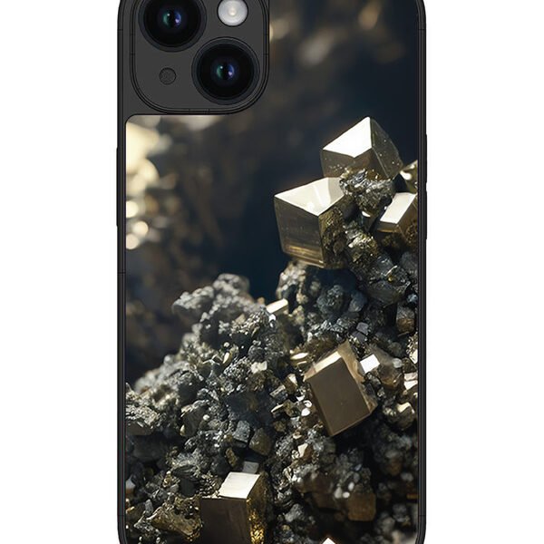Iphone 15 | 2D Metal | Gold Crystals | LC076