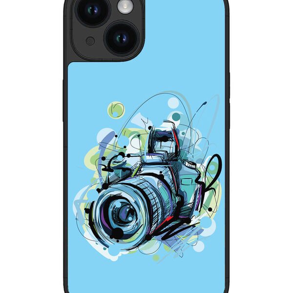 Iphone 15 | 2D Metal | Camera Blue Background | LC076