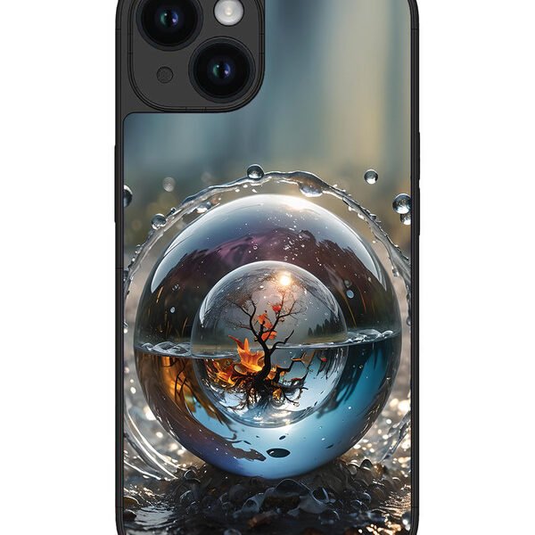 Iphone 15 | 2D Metal | Aquatree In Waterball | LC076