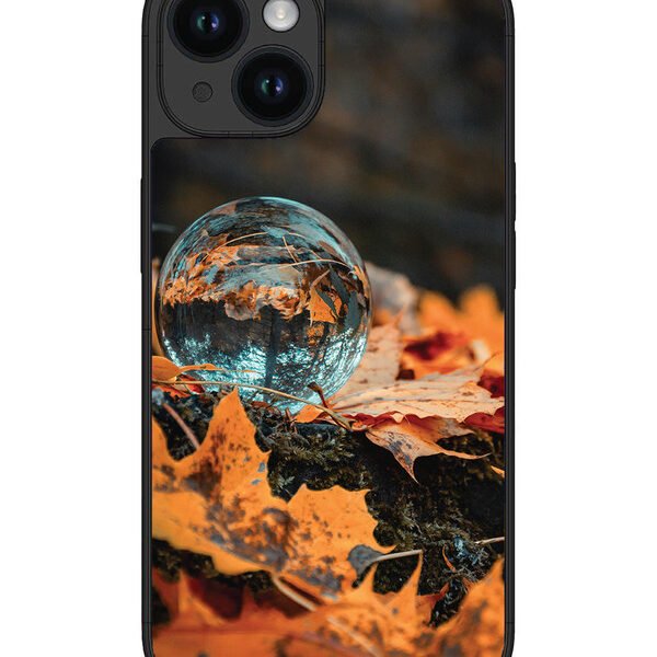Iphone 15 | 2D Metal | Glass Ball On Gaurden | LC076