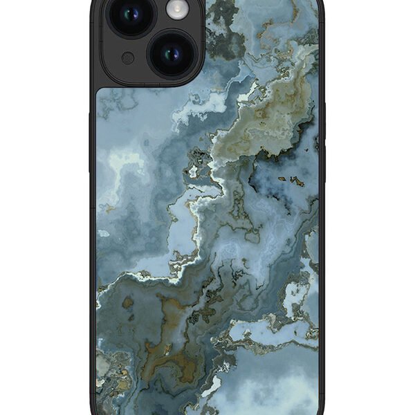 Iphone 15 | 2D Metal | Celestial Blue Marble 2Nd Pattern | LC076