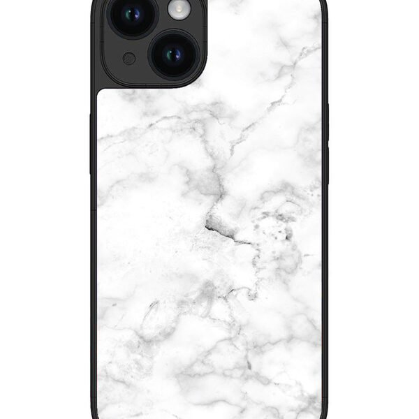 Iphone 15 | 2D Metal | White Marble | LC076