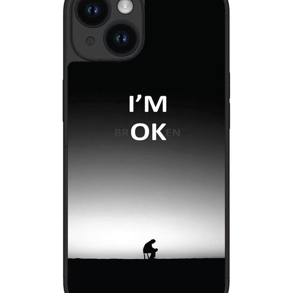 Iphone 14 | 2D Metal | I'M Broken A Man On Chair Alone | LC301
