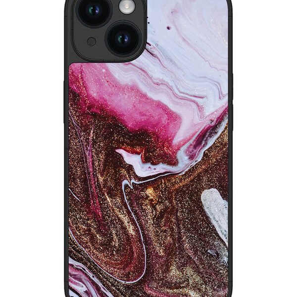 Iphone 14 | 2D Metal | Elegant Rose & Gold Marble | LC301