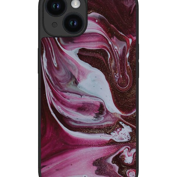 Iphone 14 | 2D Metal | Pink And Golden Marble | LC301