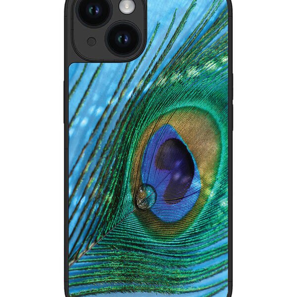 Iphone 14 | 2D Metal | A Drop On Peacock Feather | LC301
