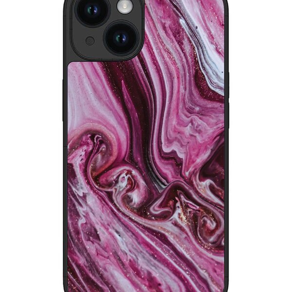 Iphone 15 | 2D Metal | Pink Flood Marble | LC076