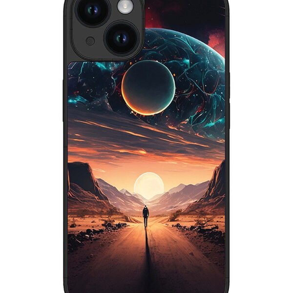 Iphone 15 | 2D Metal | Sunset With Space Scene | LC076