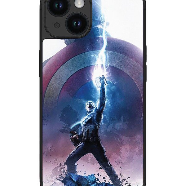 Iphone 14 | 2D Metal | Captain-America-Thor-Hammer-Lightning | LC301