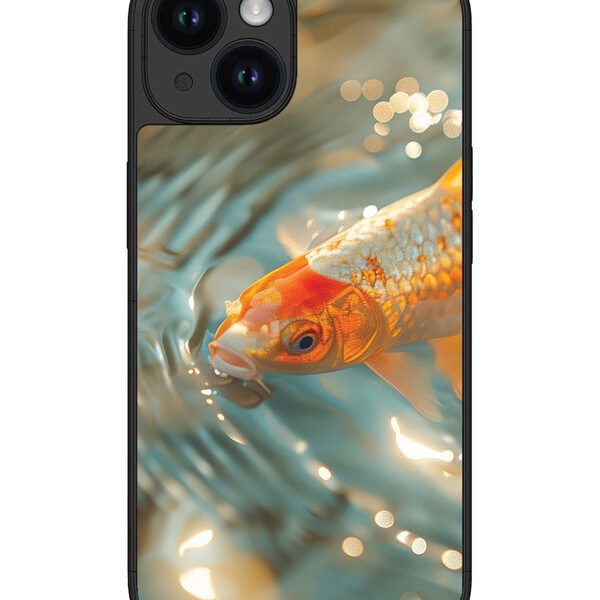 Iphone 15 | 2D Metal | Gold-Fish-Animal | LC076