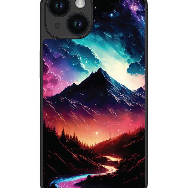 Iphone 14 | 2D Metal | Mountain-Valley-Colorful-Cloud-At-Night | LC301