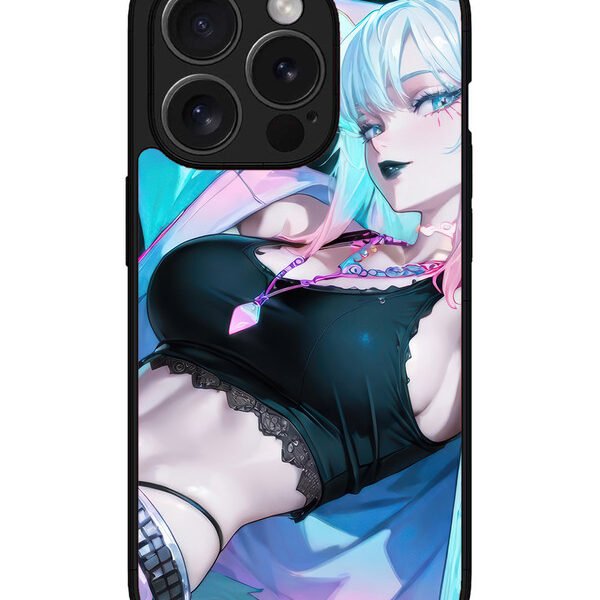 Iphone 15 Pro Max | 2D Metal | Anime Girl Fox Headpohone White Hair | LC077