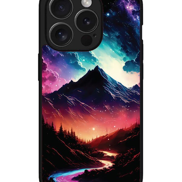 Iphone 15 Pro Max | 2D Metal | Mountain-Valley-Colorful-Cloud-At-Night | LC077