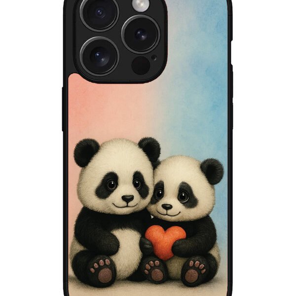 Iphone 15 Pro Max | 2D Metal | Cute Baby Pandas | LC077