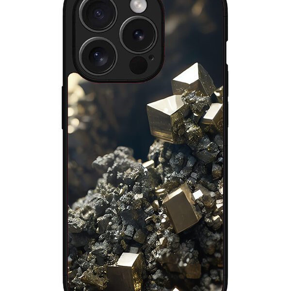 Iphone 15 Pro Max | 2D Metal | Gold Crystals | LC077