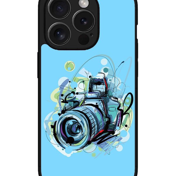 Iphone 15 Pro Max | 2D Metal | Camera Blue Background | LC077