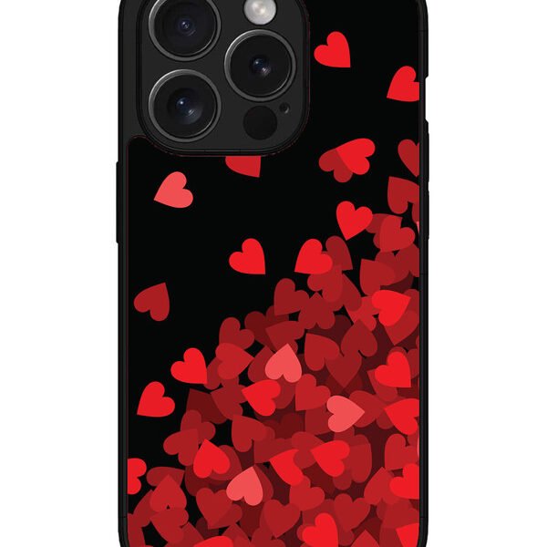 Iphone 15 Pro Max | 2D Metal | Red Hearts | LC077