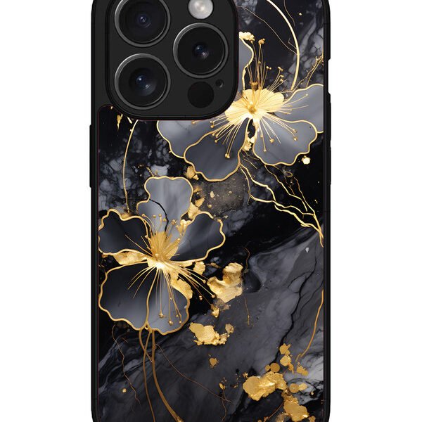 Iphone 15 Pro | 2D Metal | Dark Flowars | LC068